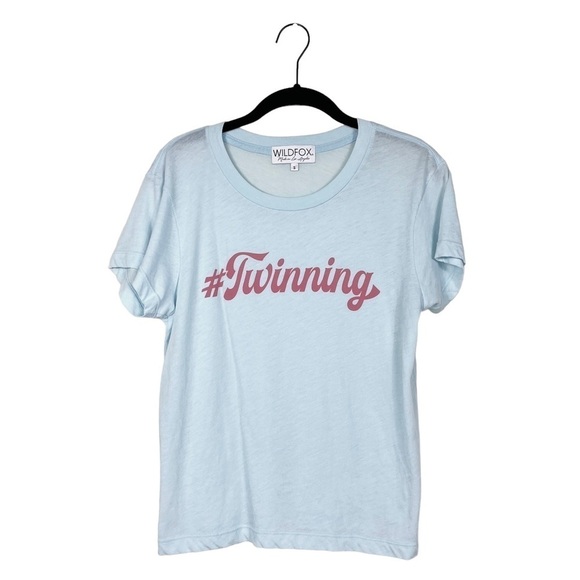 Wildfox Couture Revolve Blue Twinning No9 Short Sleeve Tee Size S - Picture 1 of 10